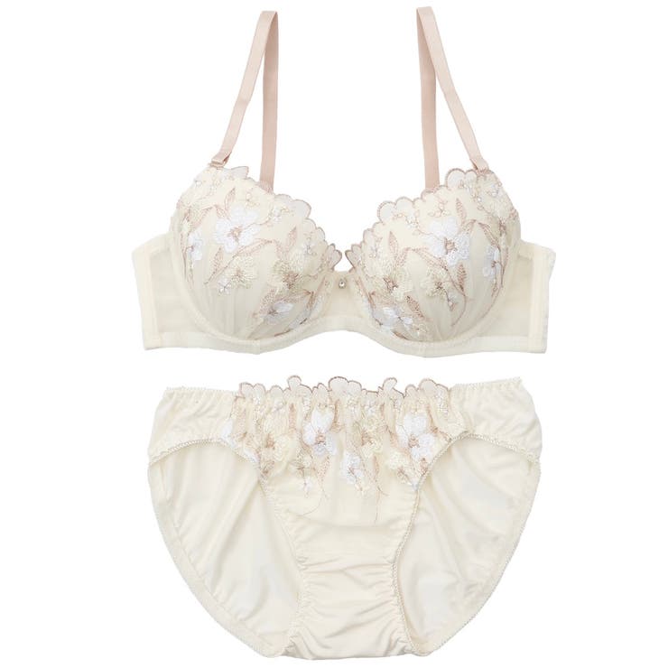 フェミニンフラワー刺繍３/４モールドカップブラ＆ショーツ | palissee | 詳細画像12 