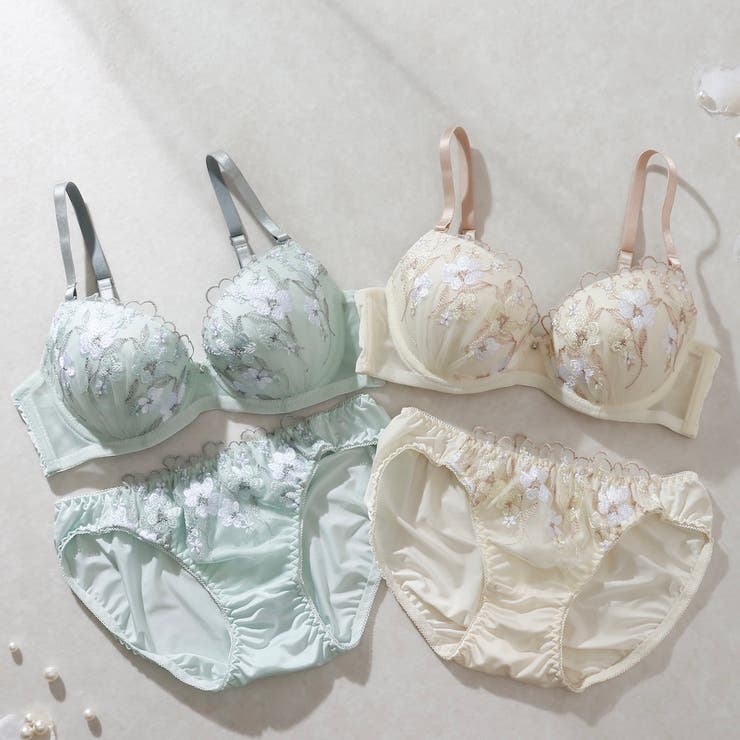 フェミニンフラワー刺繍３/４モールドカップブラ＆ショーツ | palissee | 詳細画像14 