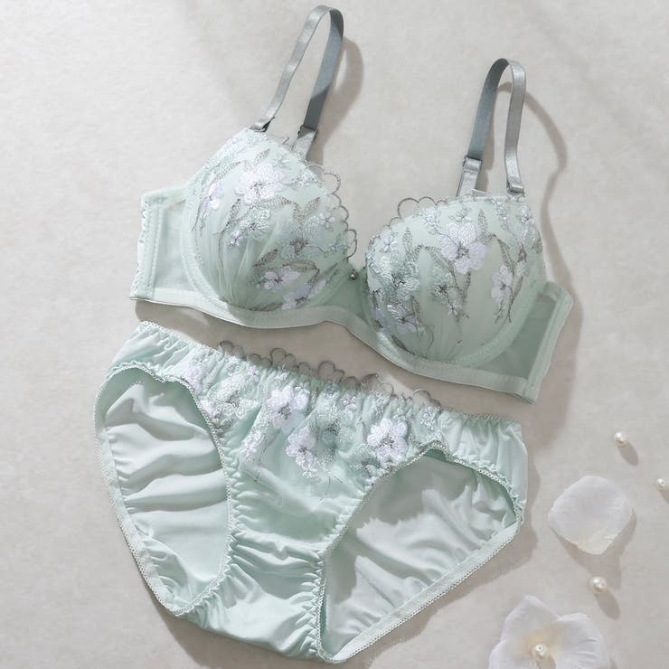 フェミニンフラワー刺繍３/４モールドカップブラ＆ショーツ | palissee | 詳細画像3 
