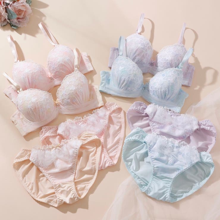 【EFカップ】パステルフラワープリント３/４モールドカップブラ＆ショーツ | palissee | 詳細画像19 