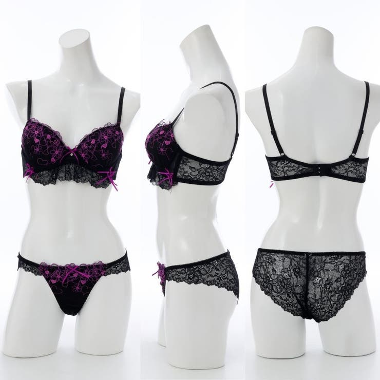 【EFカップ】ビターハートレーシィ３/４モールドカップブラ＆ショーツ | palissee | 詳細画像3 