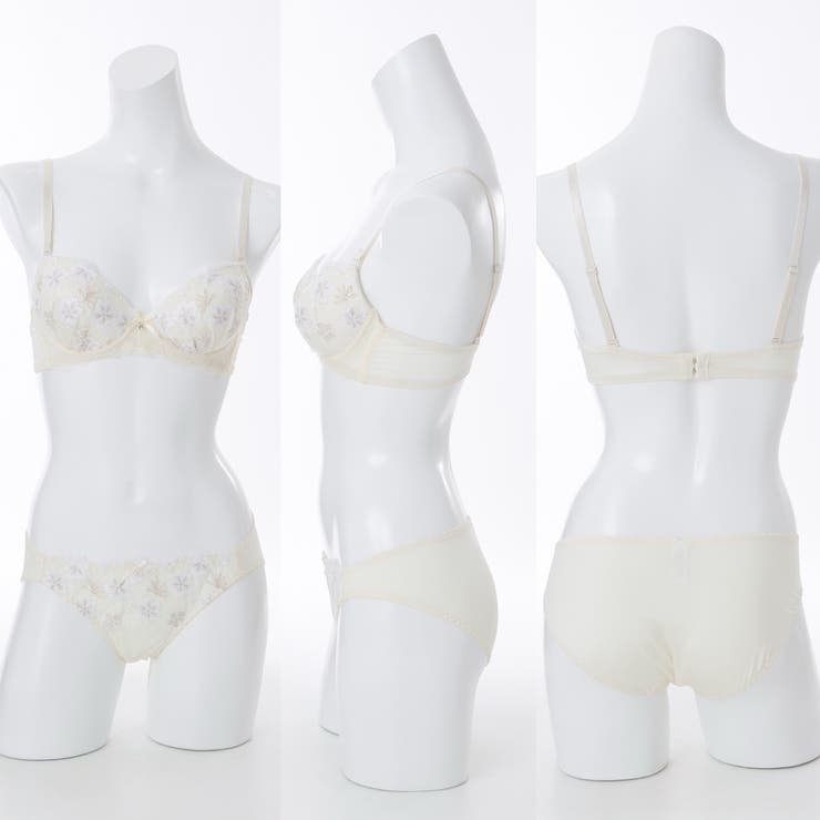 ラメフラワー刺繍３/４モールドカップブラ＆ショーツ | palissee | 詳細画像2 