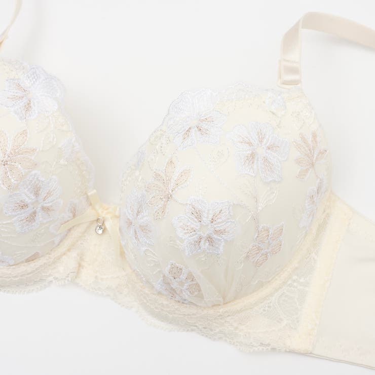 ラメフラワー刺繍３/４モールドカップブラ＆ショーツ | palissee | 詳細画像4 