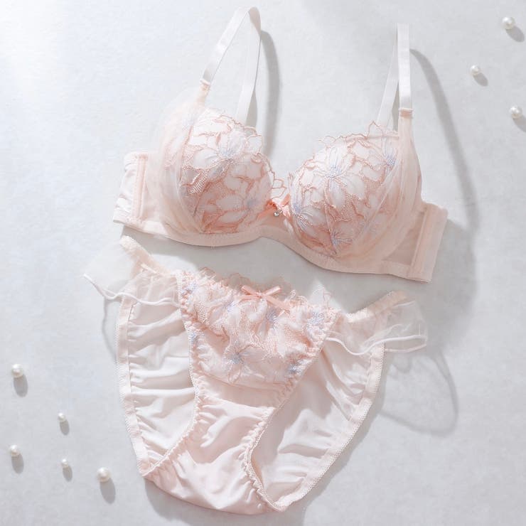 ピンク | フラワーチュール３/４モールドカップブラ＆ショーツ | palissee