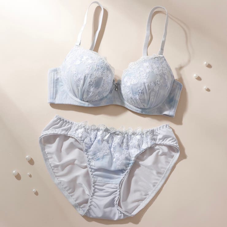 グレー | 【EFカップ】グラデーションプリント３/４モールドカップブラ＆ショーツ | palissee