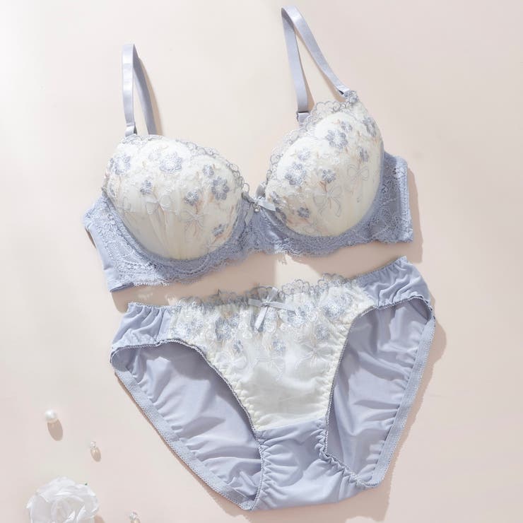 グレー | ミスティフルール３/４モールドカップブラ＆ショーツ | palissee
