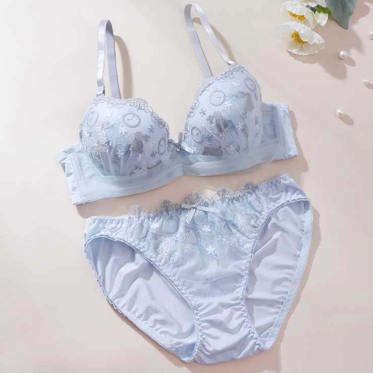 サックス | 【EFカップ】ワンダーランドミニット３/４モールドカップブラ＆ショーツ | palissee