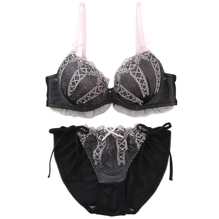 バイカラーリボン刺繍3/4モールドカップブラ&ひもショーツ | palissee | 詳細画像11