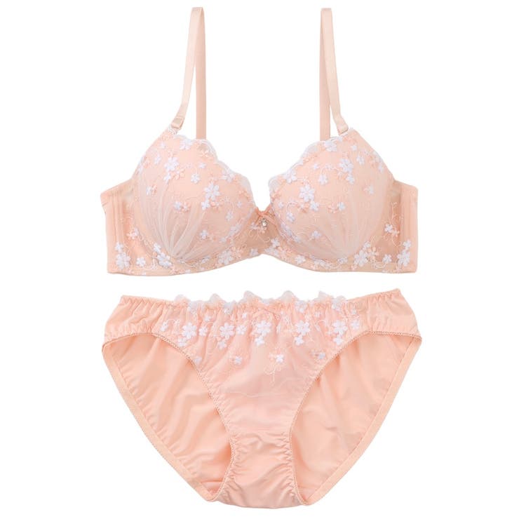 プチフラワー刺繍３/４モールドカップブラ＆ショーツ | palissee | 詳細画像10 