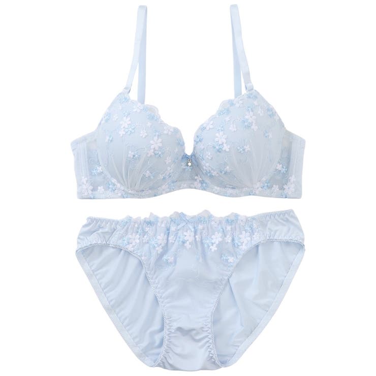 プチフラワー刺繍３/４モールドカップブラ＆ショーツ | palissee | 詳細画像11 