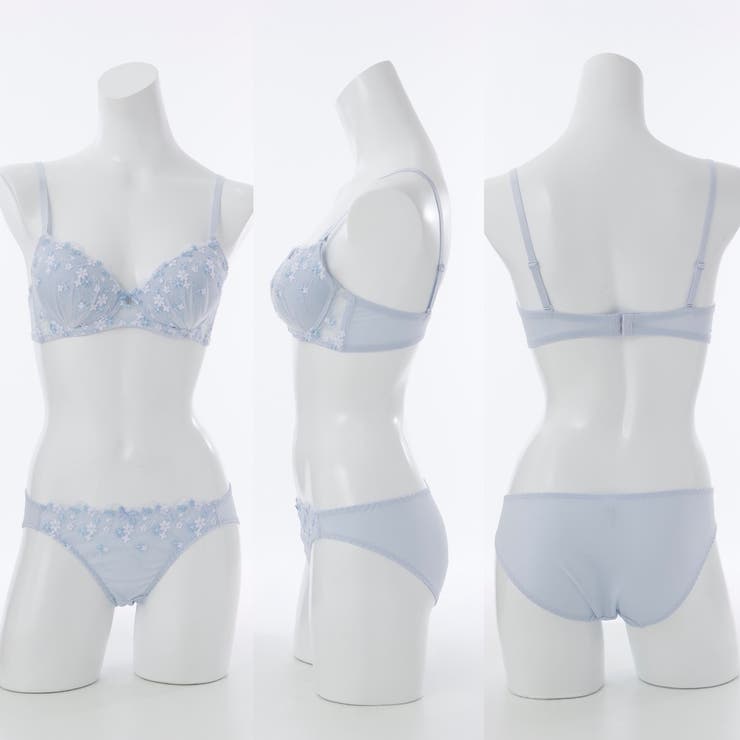 プチフラワー刺繍３/４モールドカップブラ＆ショーツ | palissee | 詳細画像3 