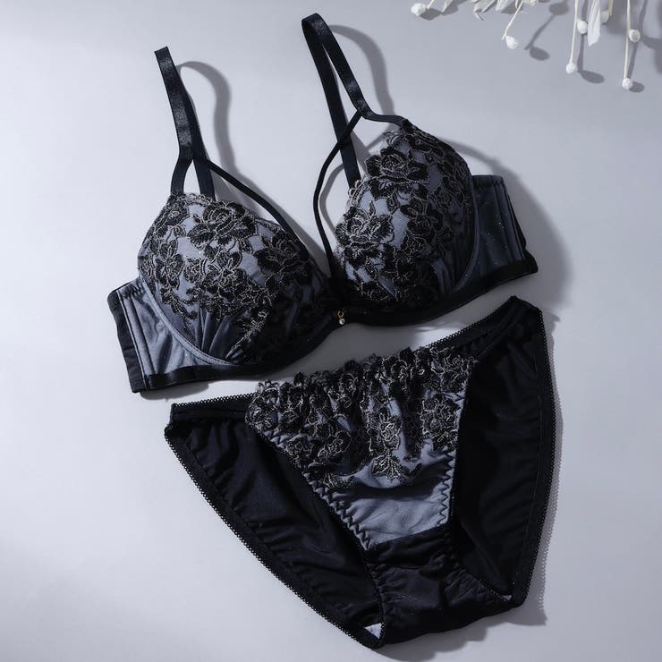 ブラック | モノトーンコード３/４モールドカップブラ＆ショーツ | palissee