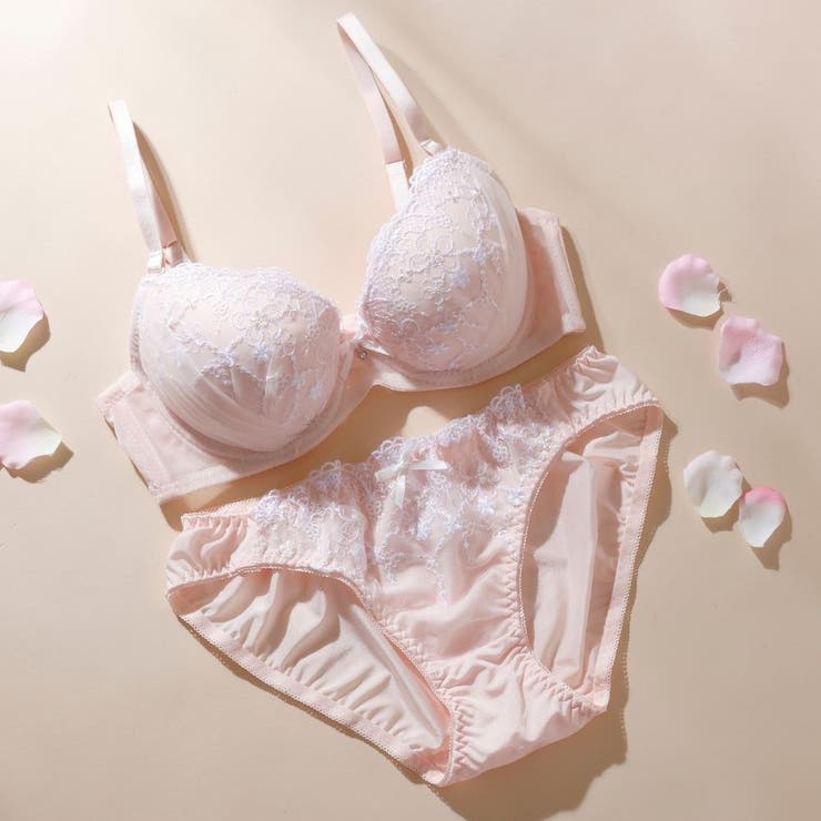 ピンク | フラワーチュール３/４モールドカップブラ＆ショーツ | palissee