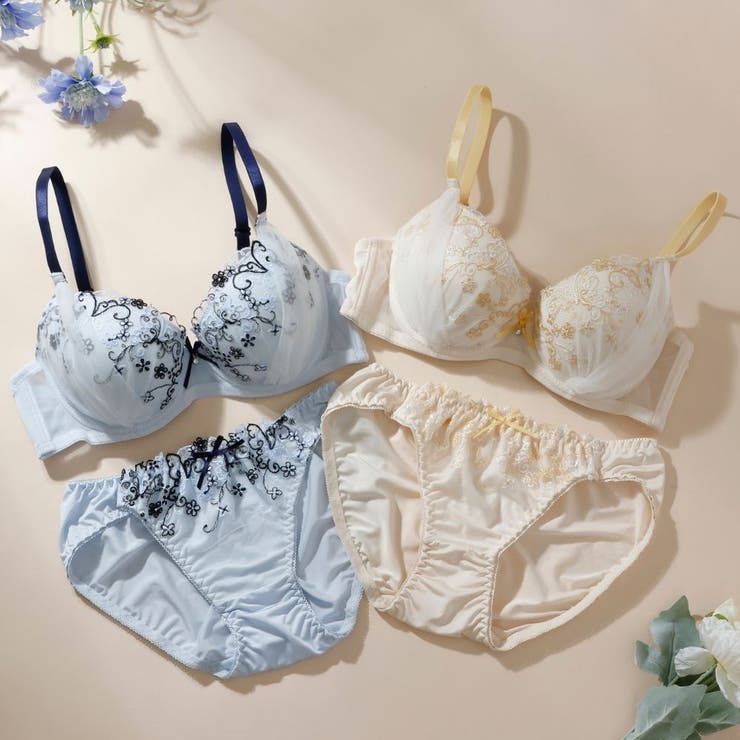 パピヨンフラワー３/４モールドカップブラ＆ショーツ | palissee | 詳細画像2 