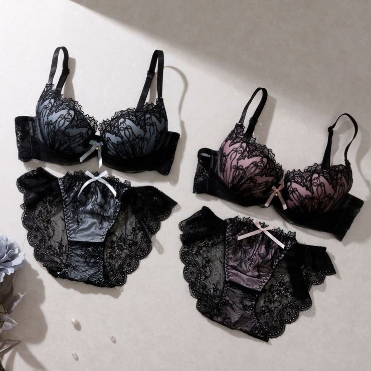 Ribbon nocturne３/４モールドカップブラ＆ショーツ | palissee | 詳細画像2 