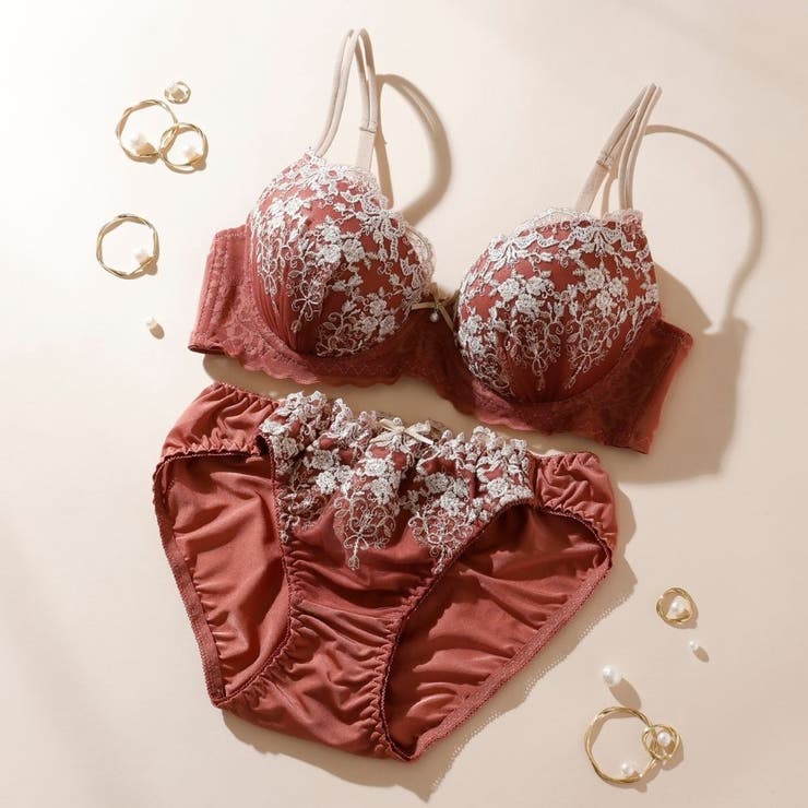 テラコッタ | ソレイユクレール３/４モールドカップブラ＆ショーツ | palissee