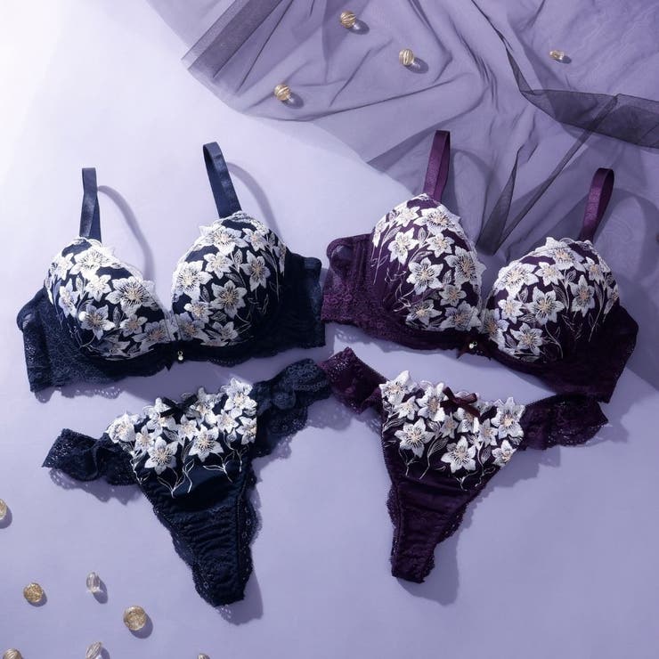 【脇高】 ムーンライトフラワー 脇高ブラ＆Tバックショーツ  E F | palissee | 詳細画像2 