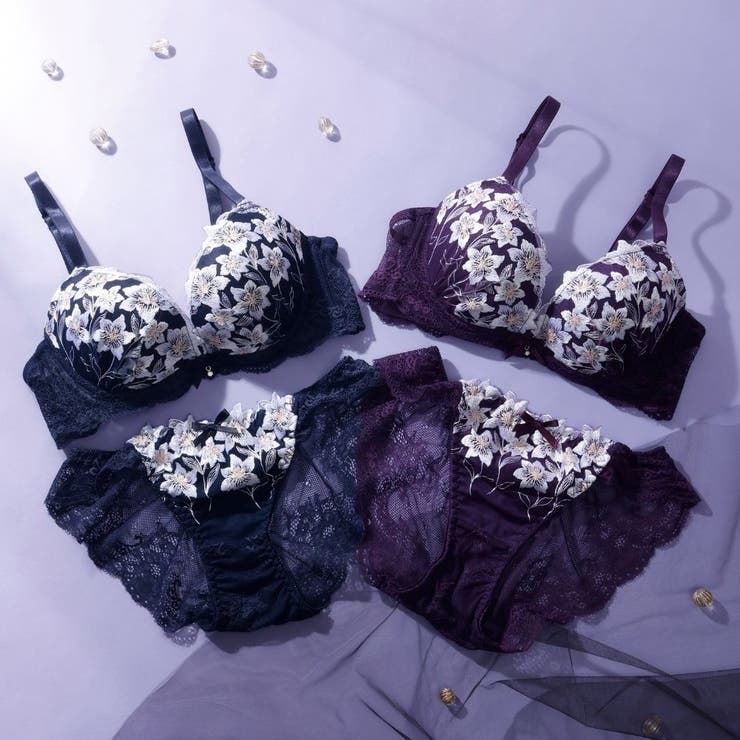 【脇高】 ムーンライトフラワー 脇高ブラ＆バックレースショーツ  E F | palissee | 詳細画像2 