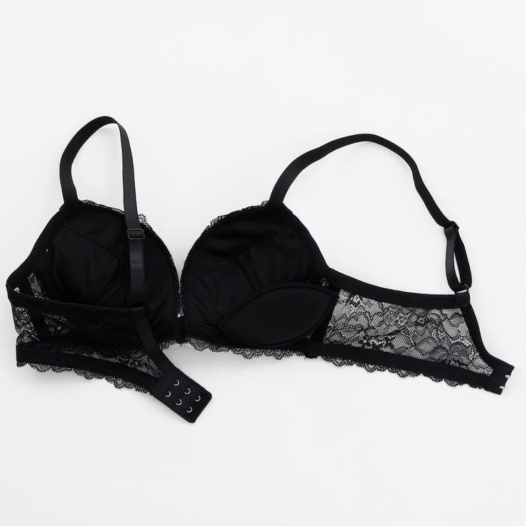 【脇高】ノワール・シフォン  脇高ブラ＆Tバックレースショーツ【A～Fカップ】 | palissee | 詳細画像7 