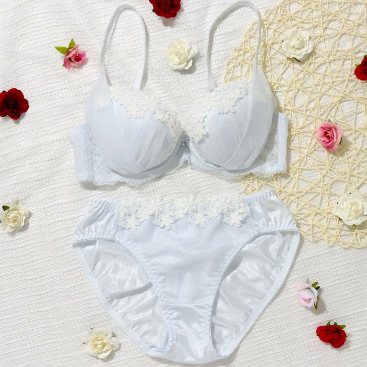 サックス | チュールドレープ ３/４カップブラ＆ショーツ  | palissee