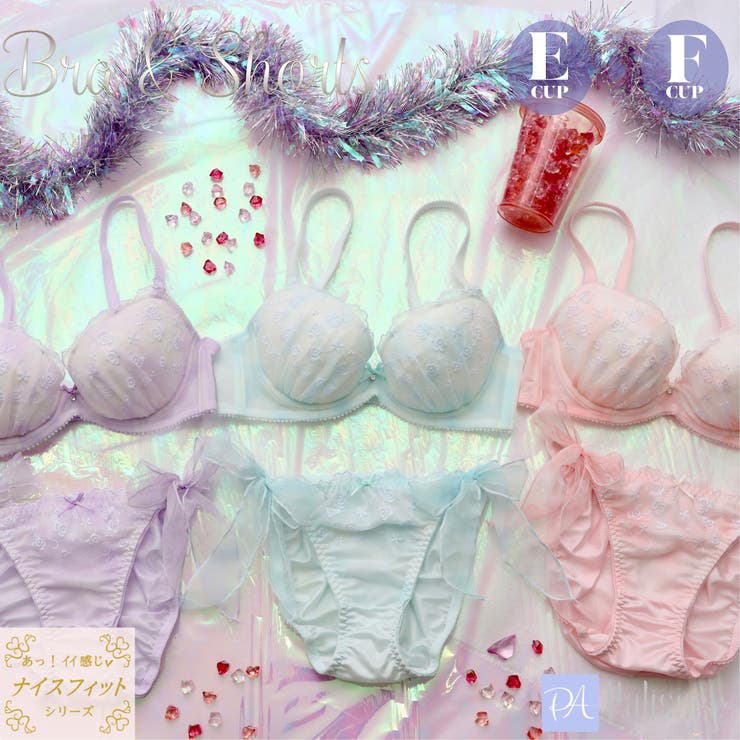 【EFカップ】パステルオーロラレース３/４カップブラ＆ショーツ  | palissee | 詳細画像1 