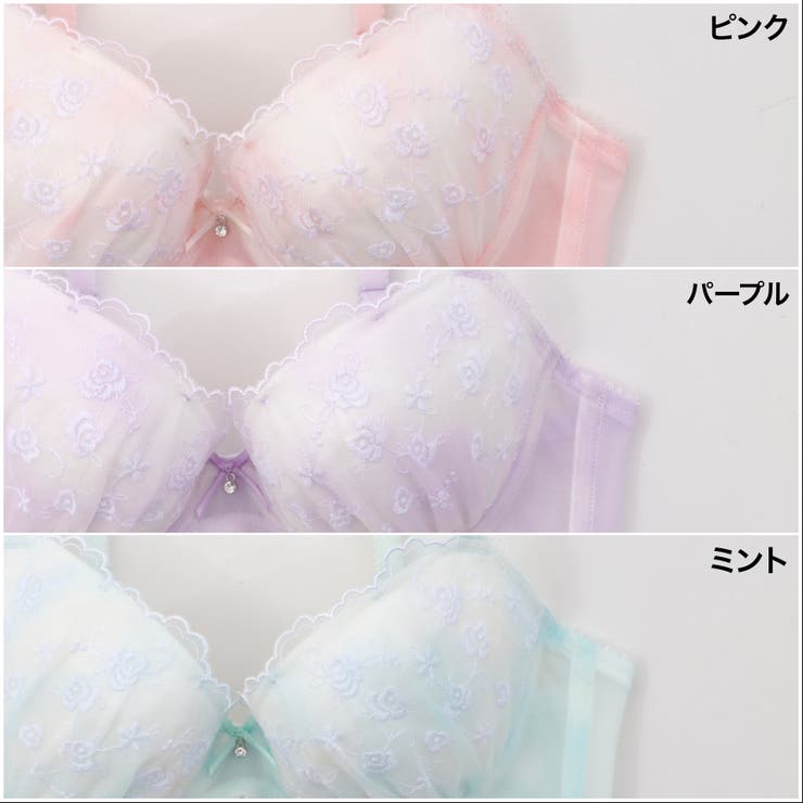 【EFカップ】パステルオーロラレース３/４カップブラ＆ショーツ  | palissee | 詳細画像2 