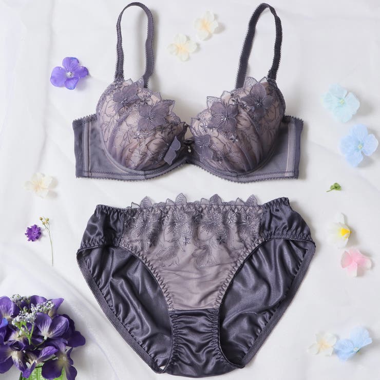 フラワーレースアップリケ ３/４カップブラ＆ショーツ  | palissee | 詳細画像4 