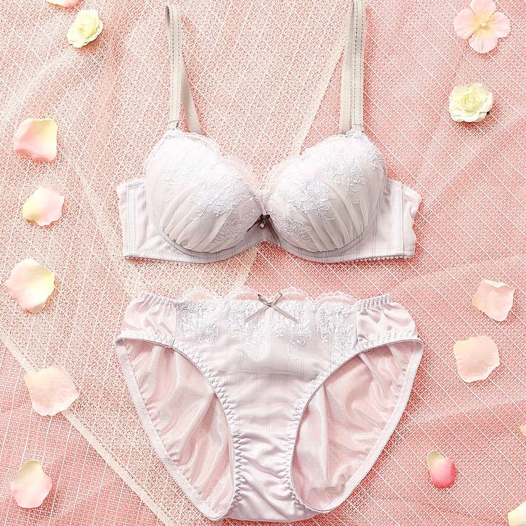 グレー | ノスタルジーフラワーレース  ３/４カップブラ＆ショーツ  | palissee