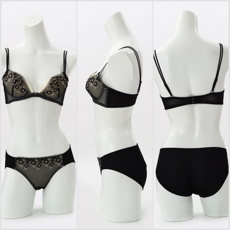 【EFカップ】フラワーレースレースストラッピー３/４カップブラ＆ショーツ  | palissee | 詳細画像4 