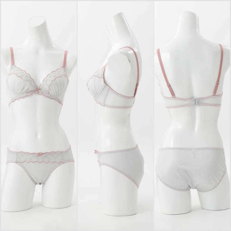 【EFカップ】バイカラーフラワーレース ３/４カップブラ＆ショーツ  | palissee | 詳細画像5 