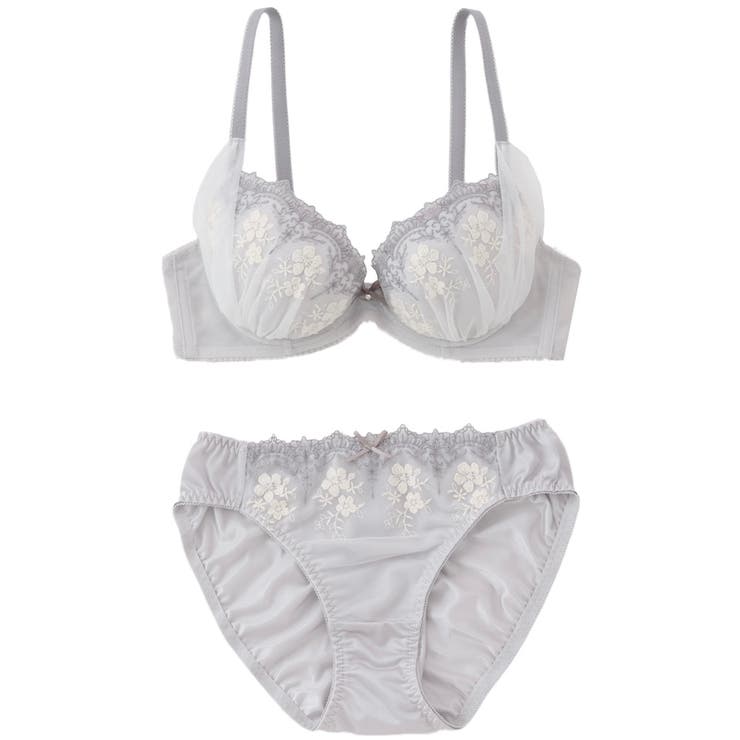 【EFカップ】フラワーブーケチュールレース ３/４カップブラ＆ショーツ  | palissee | 詳細画像12 