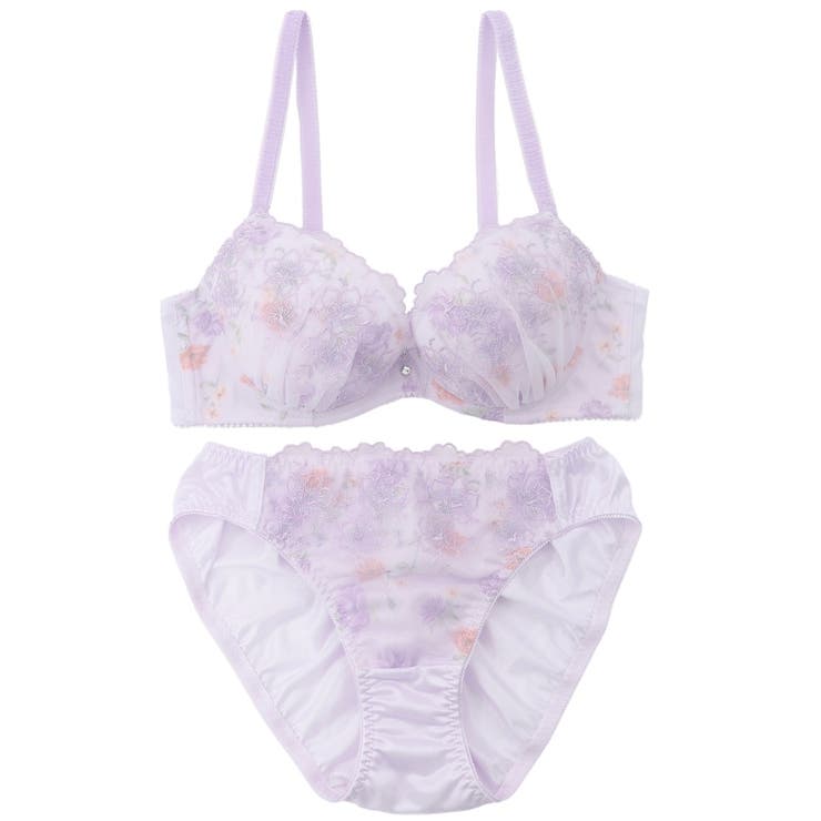 【EFカップ】クラシカルフラワープリント ３/４カップブラ＆ショーツ  | palissee | 詳細画像15 