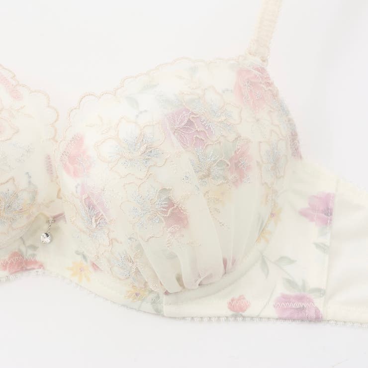 【EFカップ】クラシカルフラワープリント ３/４カップブラ＆ショーツ  | palissee | 詳細画像9 