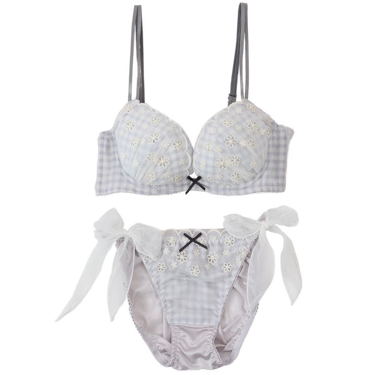 ギンガムチェックフラワー3/4カップブラ&ショーツ  | palissee | 詳細画像13