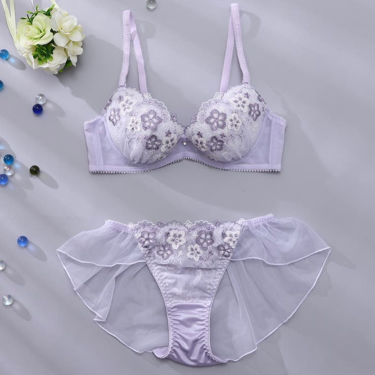 パープル | 【EFカップ】ジョリーマリエ３/４カップブラ＆ショーツ  | palissee