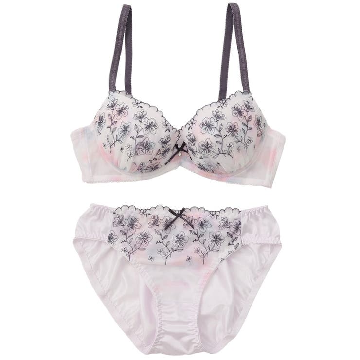 【EFカップ】グラデーションシアーフラワー３/４カップブラ＆ショーツ  | palissee | 詳細画像13 