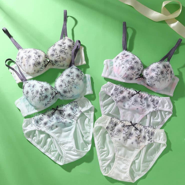 【EFカップ】グラデーションシアーフラワー３/４カップブラ＆ショーツ  | palissee | 詳細画像15 