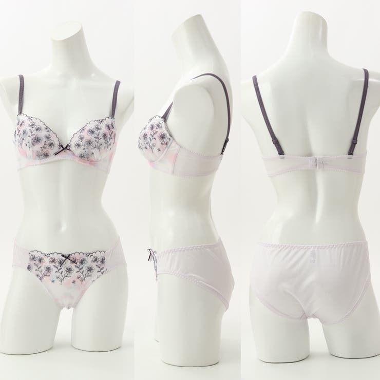 【EFカップ】グラデーションシアーフラワー３/４カップブラ＆ショーツ  | palissee | 詳細画像3 