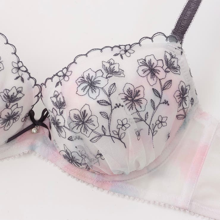 【EFカップ】グラデーションシアーフラワー３/４カップブラ＆ショーツ  | palissee | 詳細画像6 