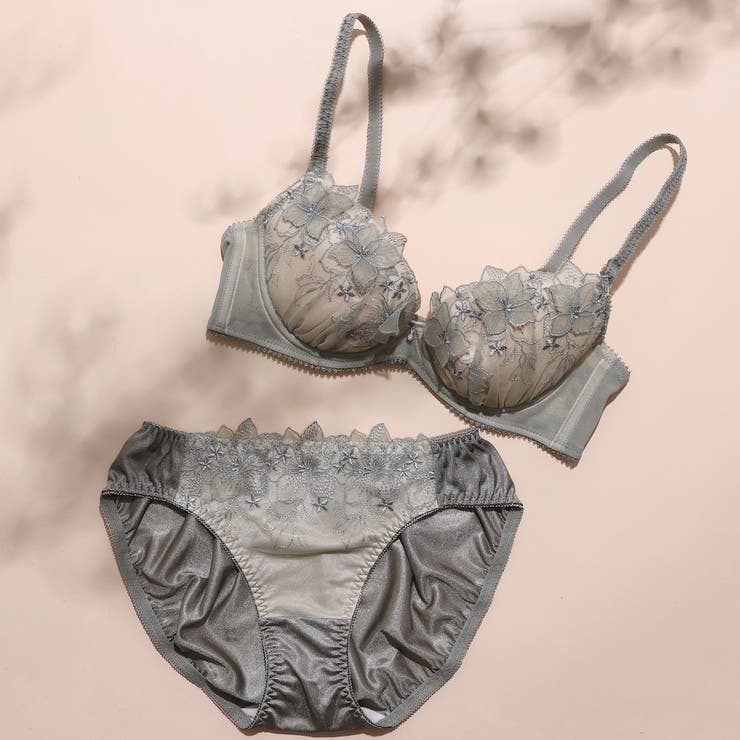 カーキ | 【EFカップ】アップリケフルール３/４カップブラ＆ショーツ  | palissee