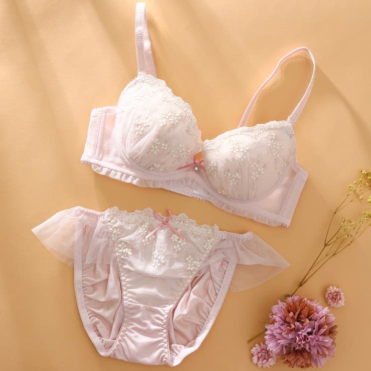 ピンク | フレンチガーリー3/4カップブラ&ショーツ  | palissee