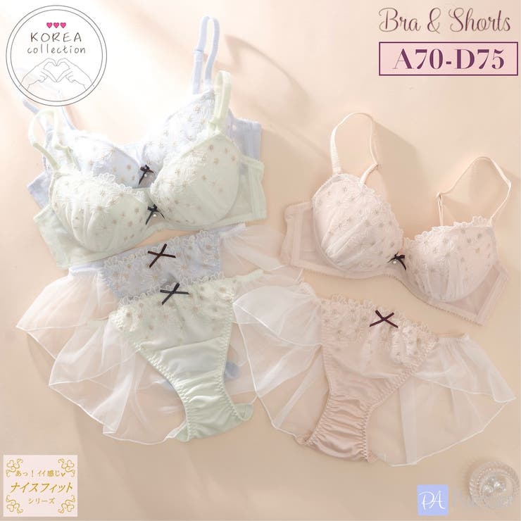 ミニョンフルール3/4カップブラ＆バックレースフレアショーツ [品番