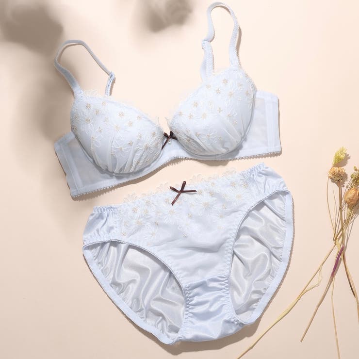 サックス | ミニョンフルール３/４カップブラ＆ショーツ  | palissee