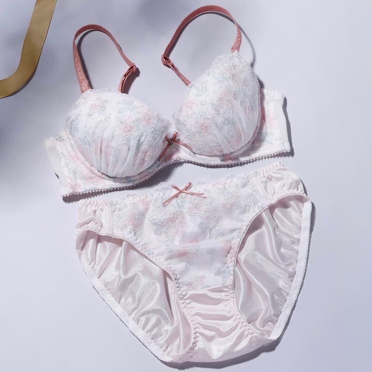 ピンク | 【EFカップ】フローラレーシー３/４カップブラ＆ショーツ  | palissee