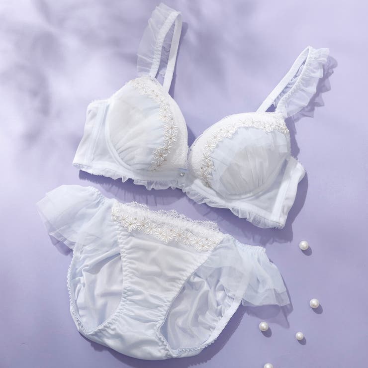 サックス | 【EFカップ】ミニョンプリンセス3/4カップブラ&ショーツ  | palissee