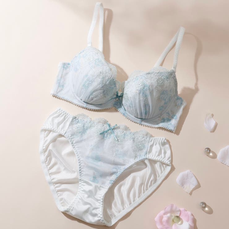 ミント | 【EFカップ】ロマンティックローズプリント３/４カップブラ＆ショーツ  | palissee