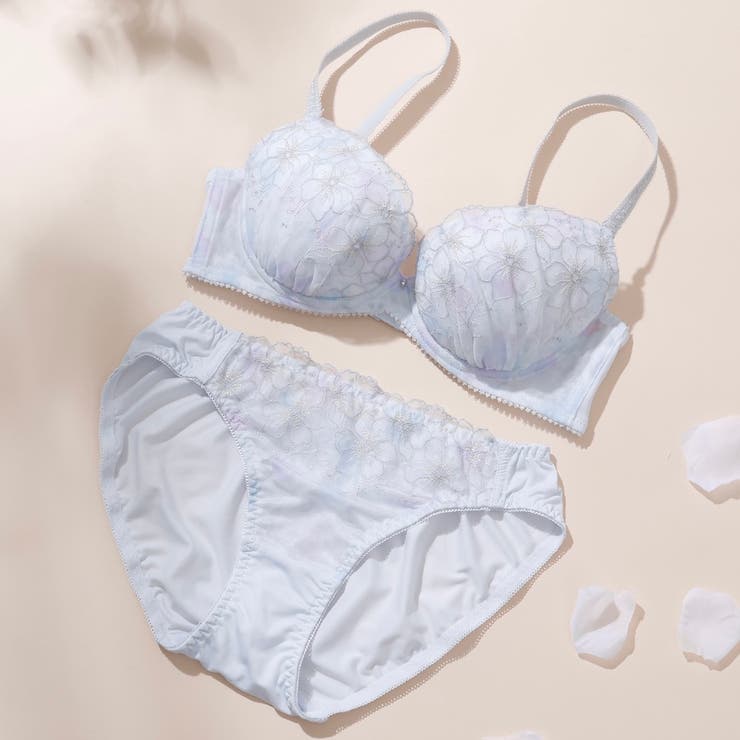 サックス | 【EFカップ】アティランフルール３/４カップブラ＆ショーツ  | palissee