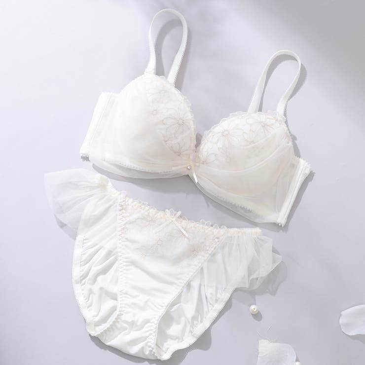 アイボリー | フルールチュール３/４カップブラ＆ショーツ  | palissee