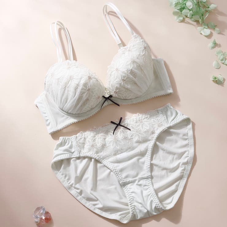 ミント | 【EFカップ】フランネルフラワー３/４カップブラ＆ショーツ  | palissee