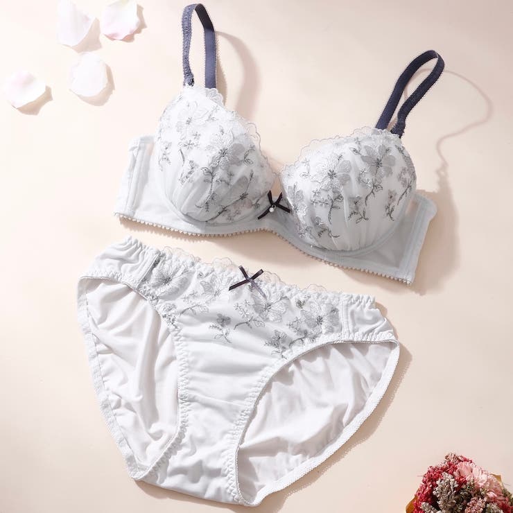 グレー | 【EFカップ】アムールブロッサム３/４カップブラ＆ショーツ  | palissee